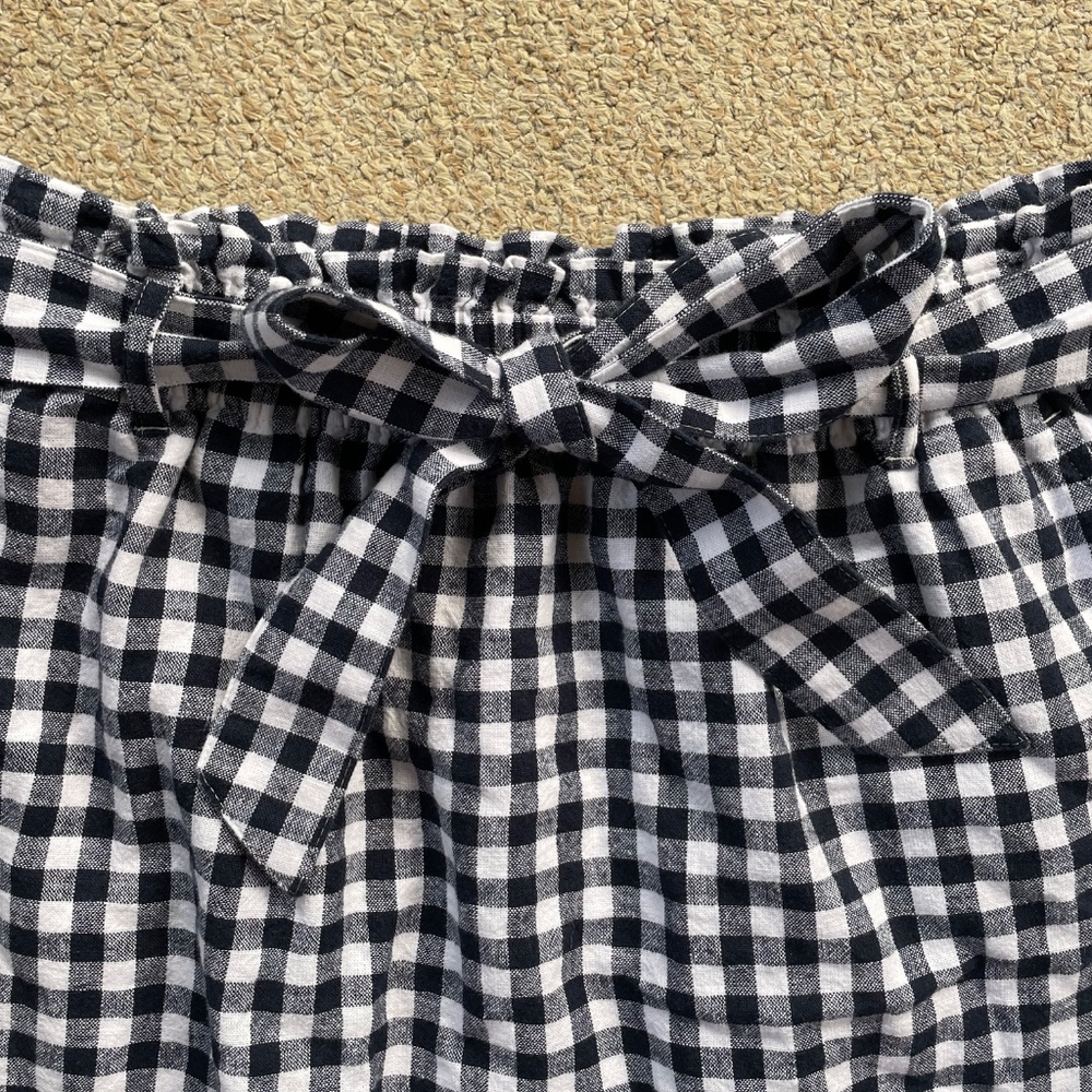 Women's J.Crew Navy White Gingham Skirt Size Medium - Picture 3 of 6